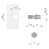 Herraje para mueble - Tarugo para Conjunto Unión Flipper Ø5 mm Acero