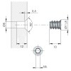 Tuerca Zamak Target Ø8 mm Métrica 6 mm Largo 10 mm