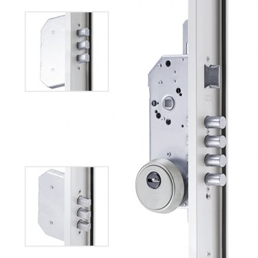 Cerradura Cantonera C/45 3 Puntos 2110 mm Plata Izquierda Sin Cilindro