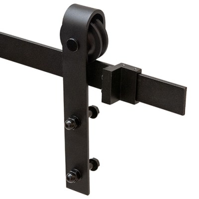 Corredera puerta interior - Kit Puerta Corredera Granero Rustik 1 80Kg 2 Metros Negro