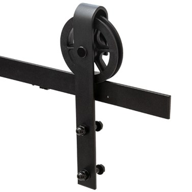 Corredera puerta interior - Kit Puerta Corredera Granero Rustik 2  80Kg 2,5 Metros con Freno Negro