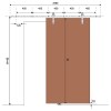 Corredera puerta interior - Kit Puerta Corredera Granero Rustik 2  80Kg 2,5 Metros con Freno Negro