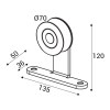 Corredera puerta interior - Kit Puerta Corredera Granero Rustik 3 Freno Amortiguado 80 Kg 2 Metros Negro