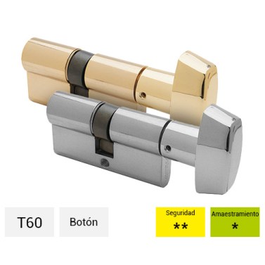 Cilindros - Cilindro de Seguridad T60 T65B con Botón TESA