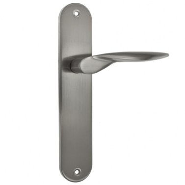 Manivelas con placa - Juego Manivelas con Placa Dafne Aluminio Níquel Satinado