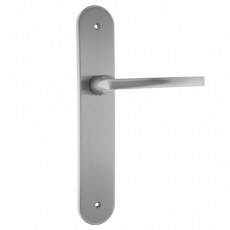 Manivelas con placa - Juego Manivelas con Placa Rental Aluminio Níquel Satinado
