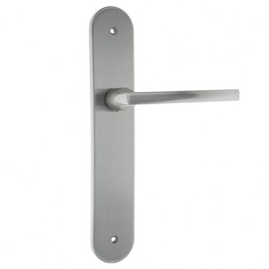 Manivelas con placa - Juego Manivelas con Placa Rental Aluminio Níquel Satinado