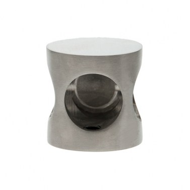 Herraje para cabinas sanitarias - Nudo Conector en T 90º+ 90º Cabina Inox