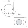 Herraje para cabinas sanitarias - Nudo Conector en T 90º+ 90º Cabina Inox