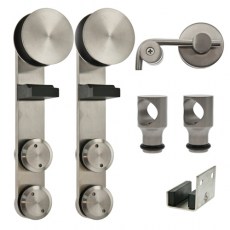 Herraje para cabinas sanitarias - Juego Puerta Corredera Cabina Fenólico Inox