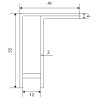 Herraje para cabinas sanitarias - Escuadra L/U Cabina Inox