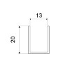 Herraje para cabinas sanitarias - Perfil Cabina en U 1800 mm Inox