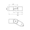 Herraje para cabinas sanitarias - Ángulo Conector Exterior para Tubo Ø25 mm Inox