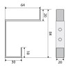 Herraje para cabinas sanitarias - Percha Doble Inox