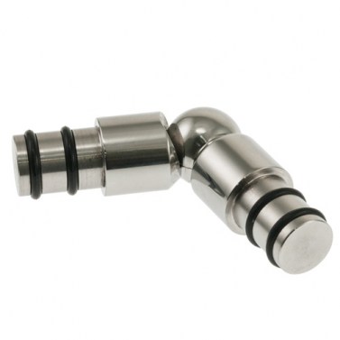 Herraje para cabinas sanitarias - Ángulo Conector Interior para Tubo Ø25 mm Inox