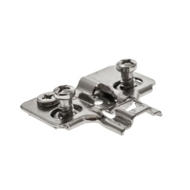 Base Bisagra BYP Regulable Níquel H=0 con Tornillo Euro