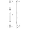 Pasador Palanca Reforzado AGB 400 mm Zincado Plata Mate