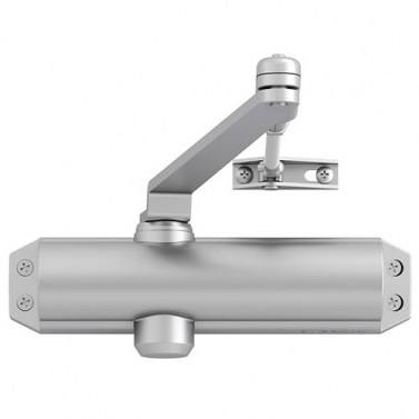 Cierrapuerta DC120 Fuerza 2-3-4 Brazo Artículado con Retenedor Plata Mate