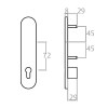 Placa Ciega Sena Antipánico de Sobreponer con Bocallave 72 mm Negro