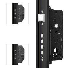 Cerradura Seguridad E2000B-Z 3 Puntos E50 Cerradero 45 mm Aluminio Negro Izquierda