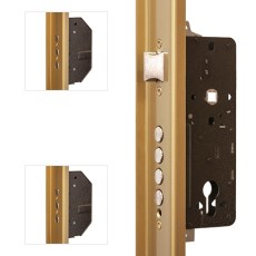 Cerradura Seguridad E2000B-Z 3 Puntos E50 Cerradero 45 mm Dorado Derecha
