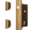 Cerradura Seguridad E2000B-Z 3 Puntos E50 Cerradero 45 mm Dorado Izquierda