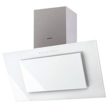 Campanas extractoras - EDESA Campana Inclinada ECV-9831 GWH 90cm Cristal Blanco