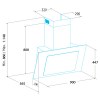 Campanas extractoras - EDESA Campana Inclinada ECV-9831 GWH 90cm Cristal Blanco