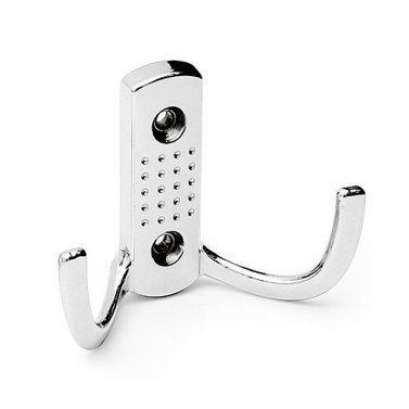 Perchas - Percha Gancho Zamak 2 Brazos Cromo Brillo