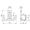 Perchas - Percha Gancho Zamak 2 Brazos Cromo Brillo