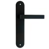 Manivelas con placa - Juego Manivelas con Placa Curva Cúbica Aluminio Negro