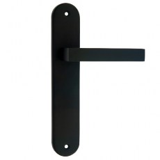 Manivelas con placa - Juego Manivelas con Placa Curva Cúbica Aluminio Negro