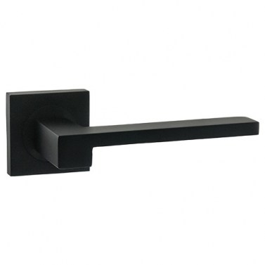 Manivelas con roseta - Juego Manivelas con Roseta Cuadrada Tecno Aluminio Negro