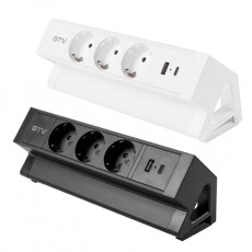 Iluminación - Enchufe de Superficie Basco 3 Tomas + USB A+C