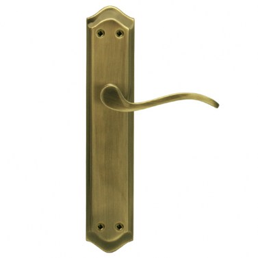 Manivelas con placa - Juego Manivelas con Placa de Hierro EQ204 Cuero Satinado