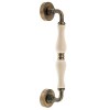 Manillones con roseta - Manillón con Roseta EQM891 Cuero y Porcelana Beige