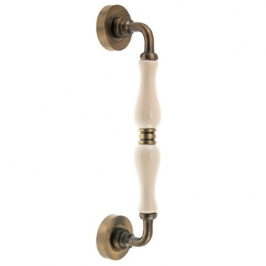 Manillones con roseta - Manillón con Roseta EQM891 Cuero y Porcelana Beige