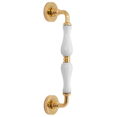 Manillones con roseta - Manillón con Roseta EQM892 Pulido Brillo y Porcelana Blanca