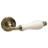 Juego Manivelas con Roseta EQR891 Cuero y Porcelana Beige