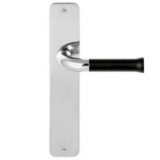 Juego Manivelas con Placa Nour EV101P211SFC Inox Brillo y Negro Mate