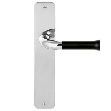Juego Manivelas con Placa Nour EV101P211SFC Inox Brillo y Negro Mate