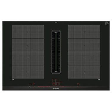 Placas de inducción - SIEMENS Encimera Inducción con Extractor EX875LX67E 4 Zonas Cristal Negro
