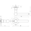 Juego Manivelas con Roseta Ferrovia FVL110/52 Inox Brillo