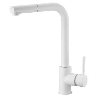 IMEX Grifo Cocina Extraíble Caño Alto MALTA Blanco Mate