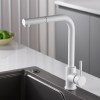 IMEX Grifo Cocina Extraíble Caño Alto MALTA Blanco Mate