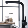 IMEX Grifo Cocina Extraíble Caño Alto MALTA Negro Mate