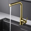IMEX Grifo Cocina Extraíble Caño Alto MALTA Oro Cepillado