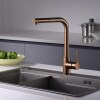 IMEX Grifo Cocina Extraíble Caño Alto MALTA Oro Rosa Cepillado