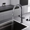 IMEX Grifo Cocina Extraíble Caño Alto TURÍN GCE021 Doble Jet con Sensor Cromo