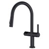 IMEX Grifo Cocina Extraíble Caño Alto TURÍN GCE021 Doble Jet con Sensor Negro Mate